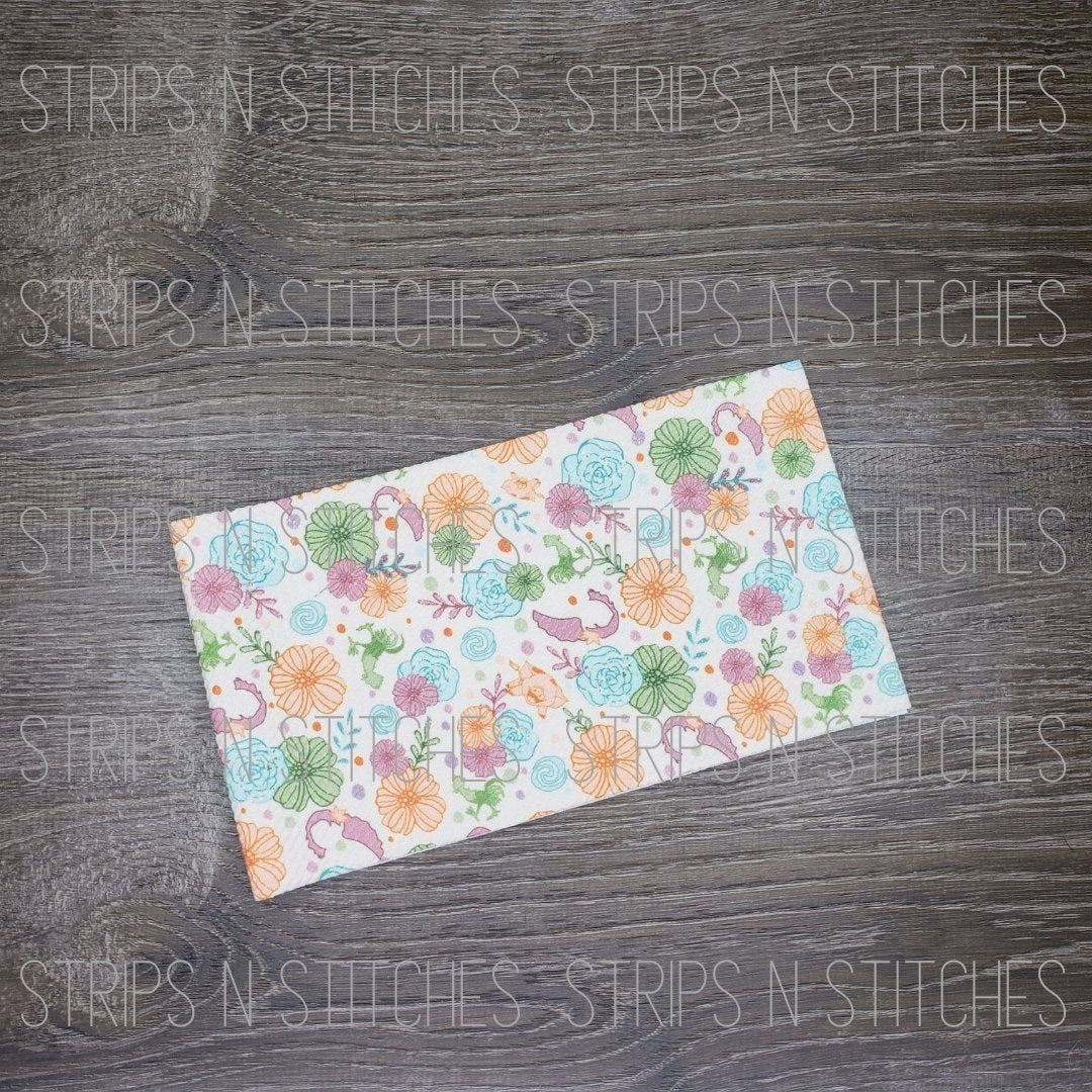 Floral Ocean Girl Fabric Strip- Bow Making- Headwrap- Scrunchies