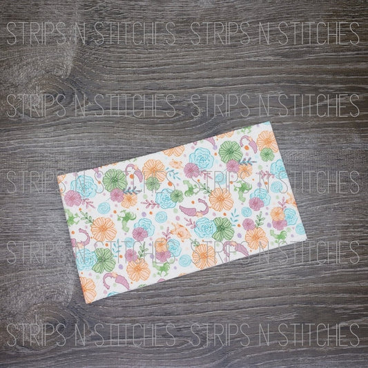 Floral Ocean Girl Fabric Strip- Bow Making- Headwrap- Scrunchies