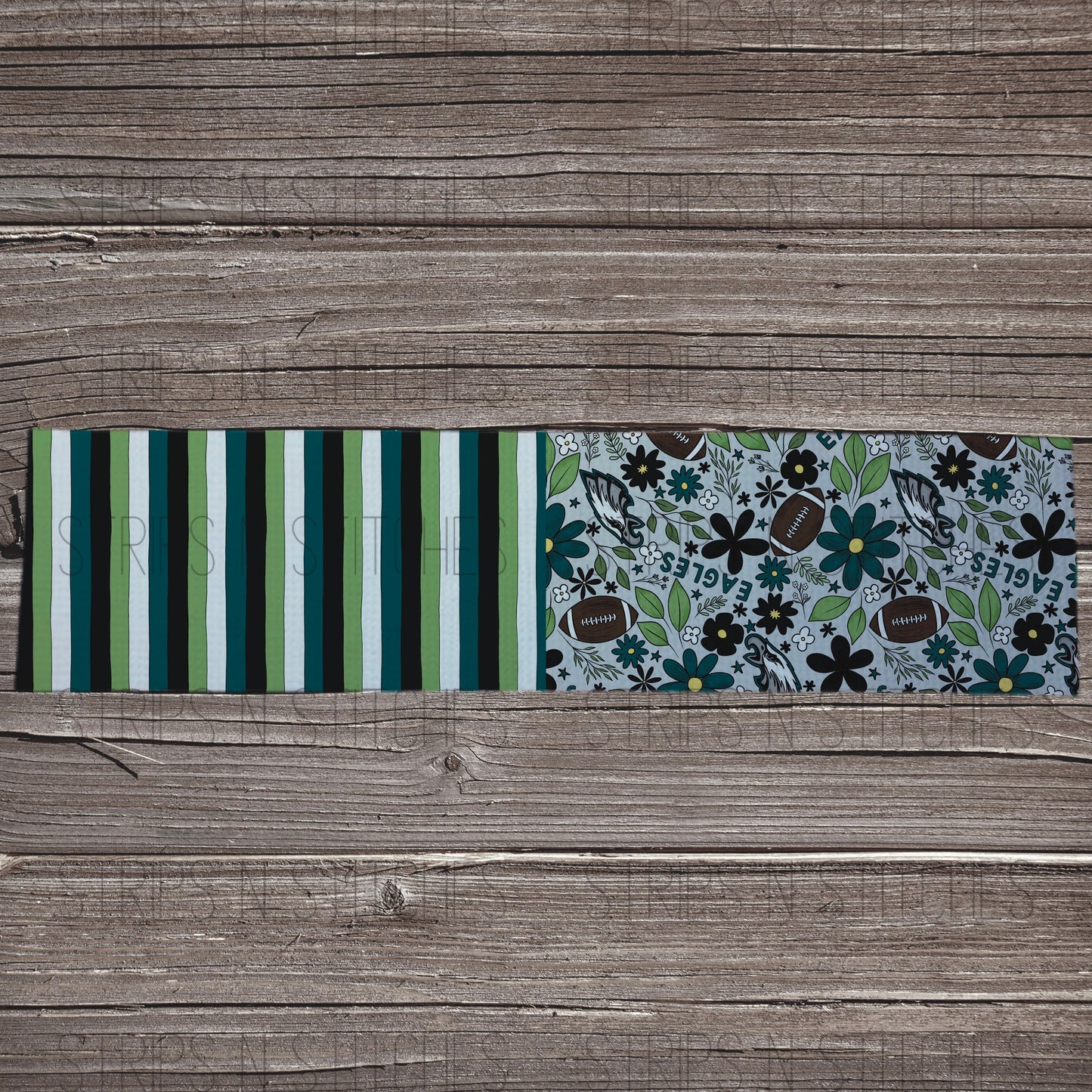 2024 Football - HALF & HALF LIGHT FLORAL | All 32 Teams Available | Fabric Strip | Bow Making | Scrunchies | Headwraps