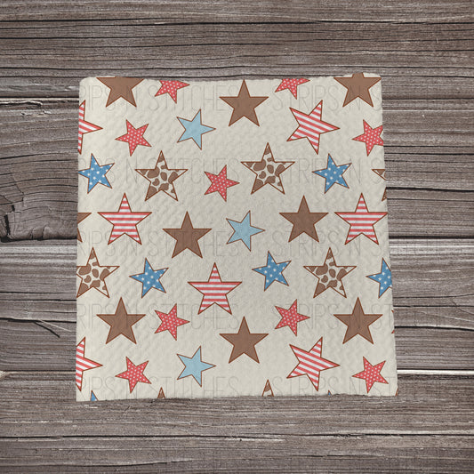 Red, White & Blue Western Stars  | Bullet Fabric Strip | Bow Making | Scrunchie | Headwraps