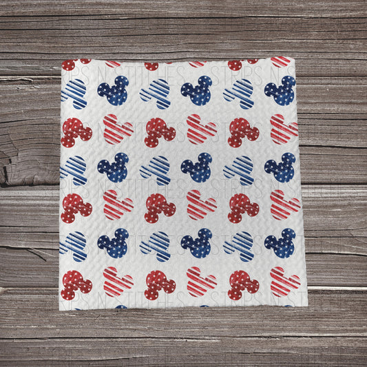 4th of July MM Heads Fabric Strip- Bow Making- Headwrap- Scrunchies