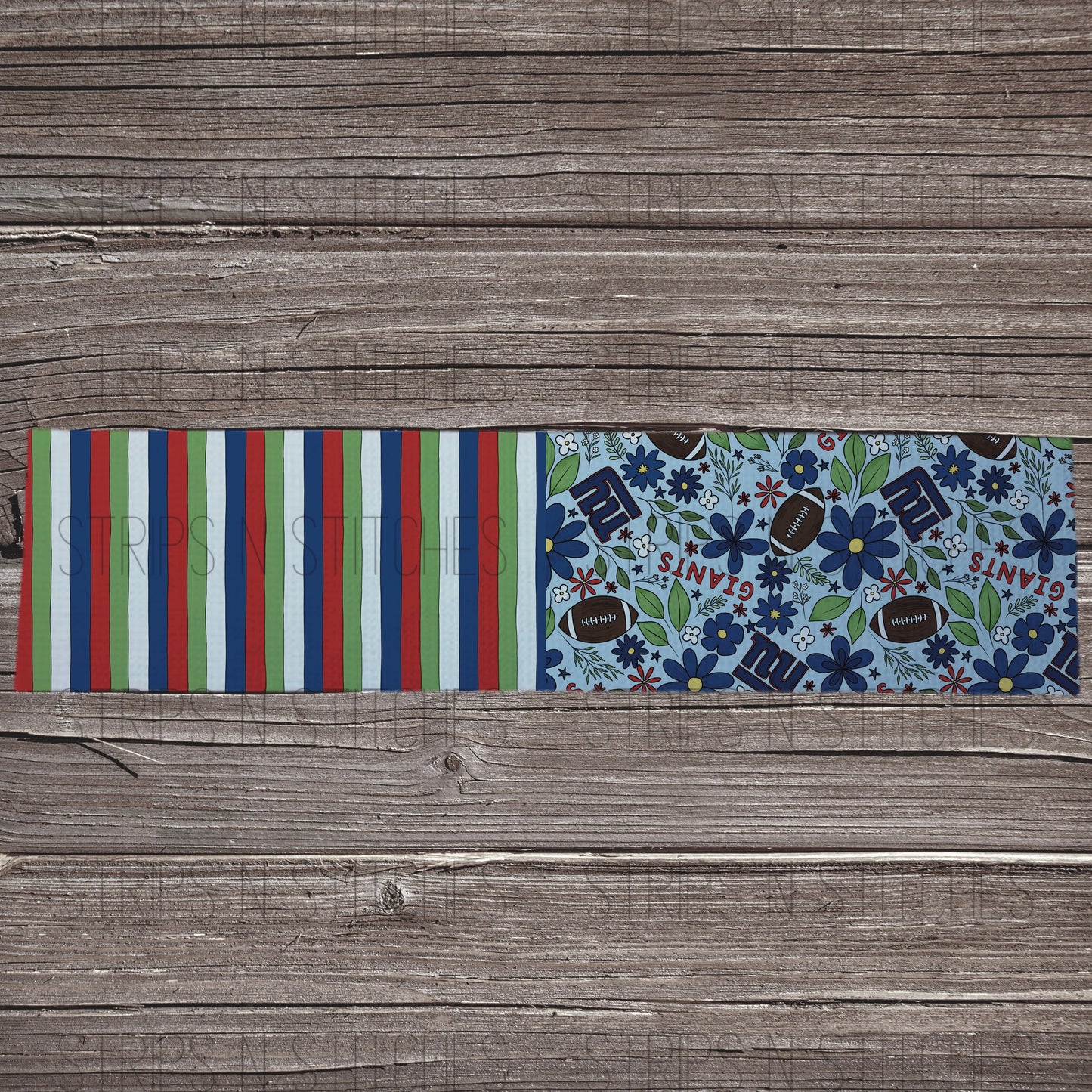 2024 Football - HALF & HALF LIGHT FLORAL | All 32 Teams Available | Fabric Strip | Bow Making | Scrunchies | Headwraps