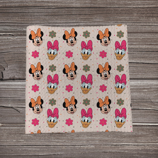 Pink MM & Duck Scatter | Fabric Strip- Bow Making- Headwraps- Scrunchies