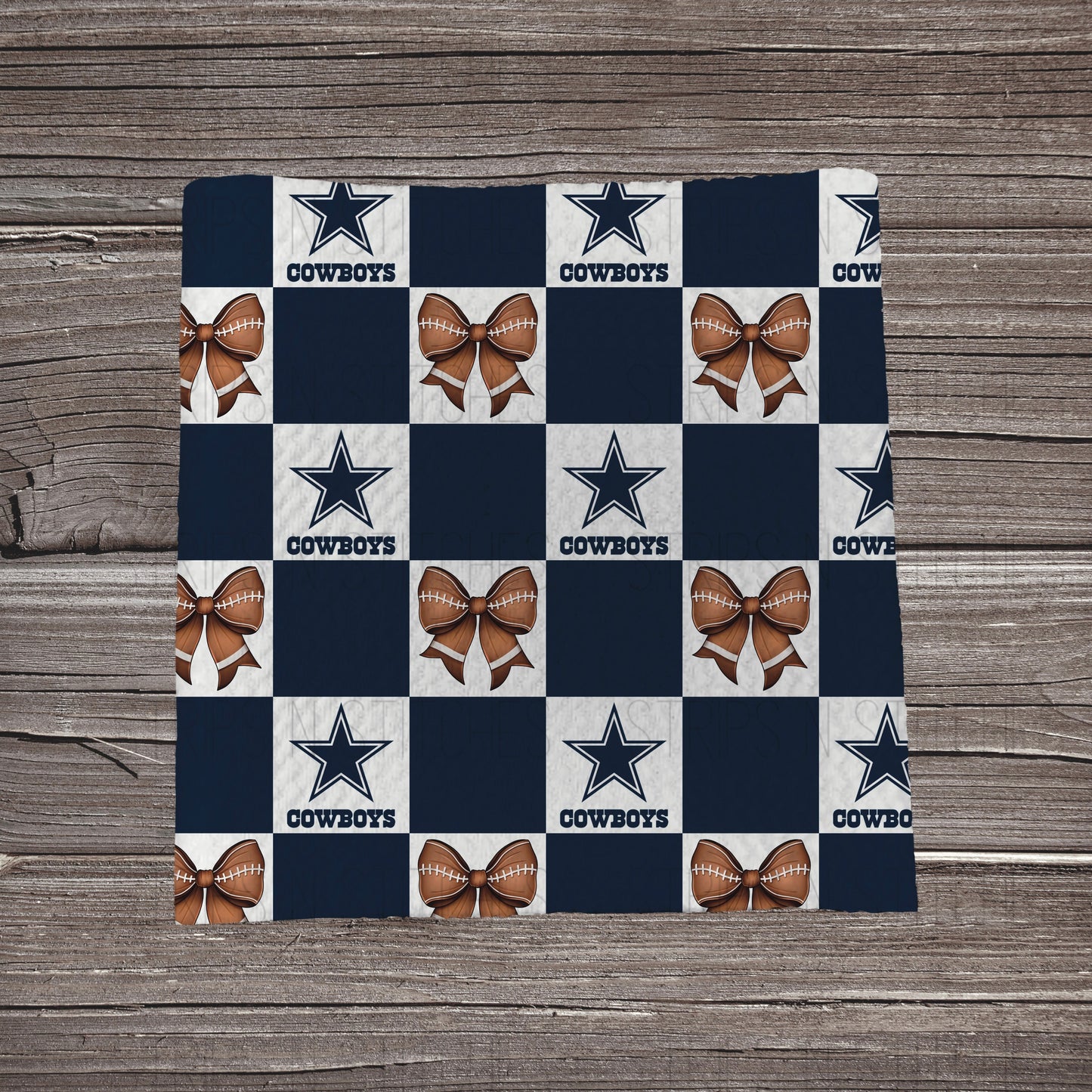 Checkered Pro Football & Bows *EXCLUSIVE* | All 32 Teams Available | Fabric Strip- Bow Making