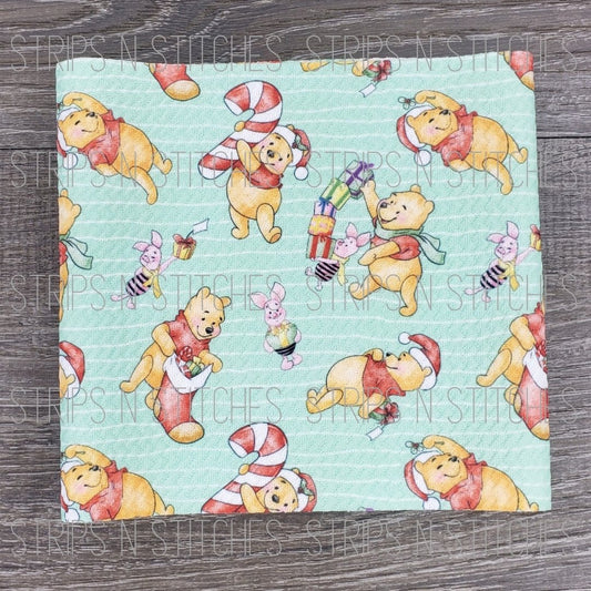 Christmas Bear | Fabric Strip- Bow Making- Headwrap- Scrunchies