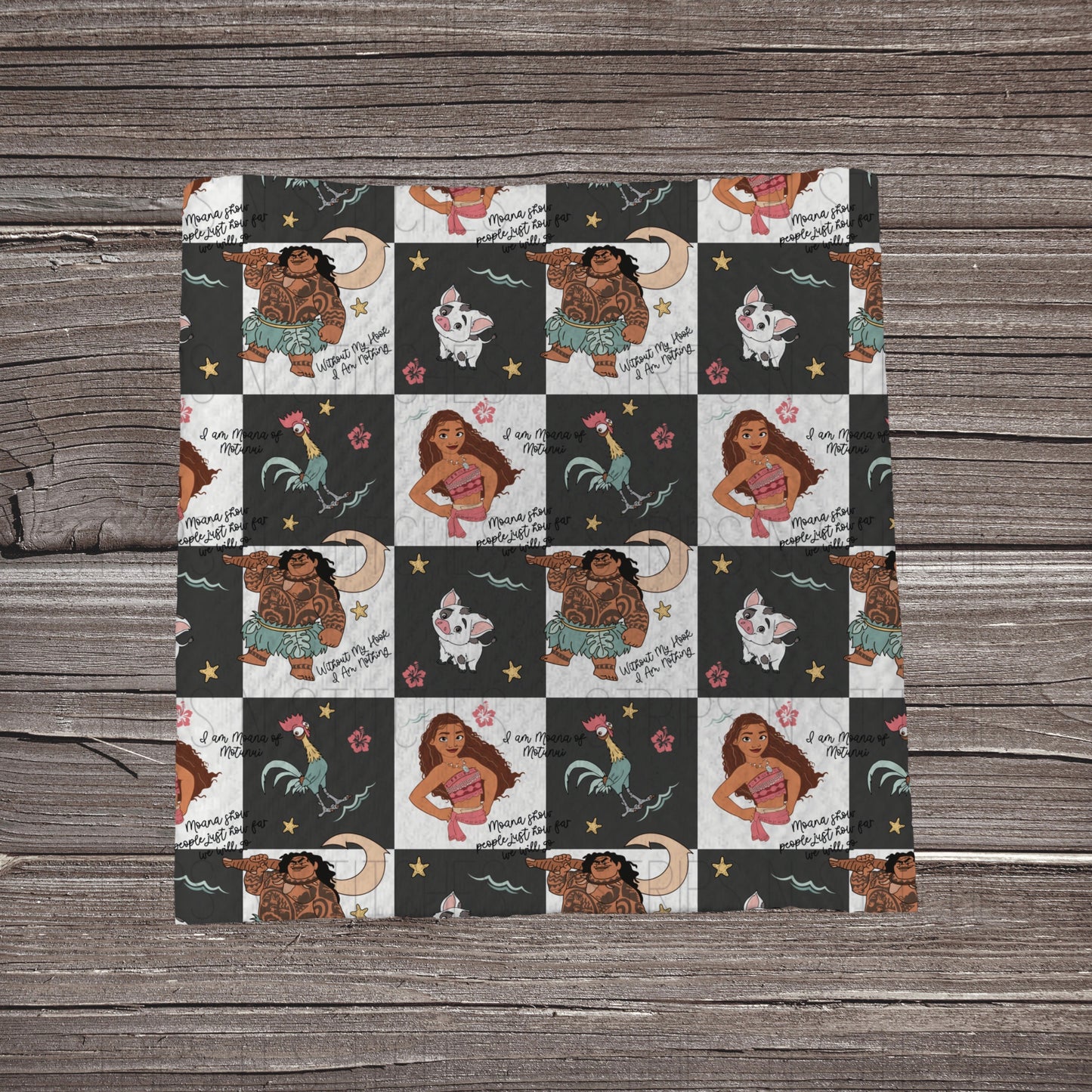 Grey & White Checkered Ocean Girl | Fabric Strip- Bow Making- Headwraps- Scrunchies