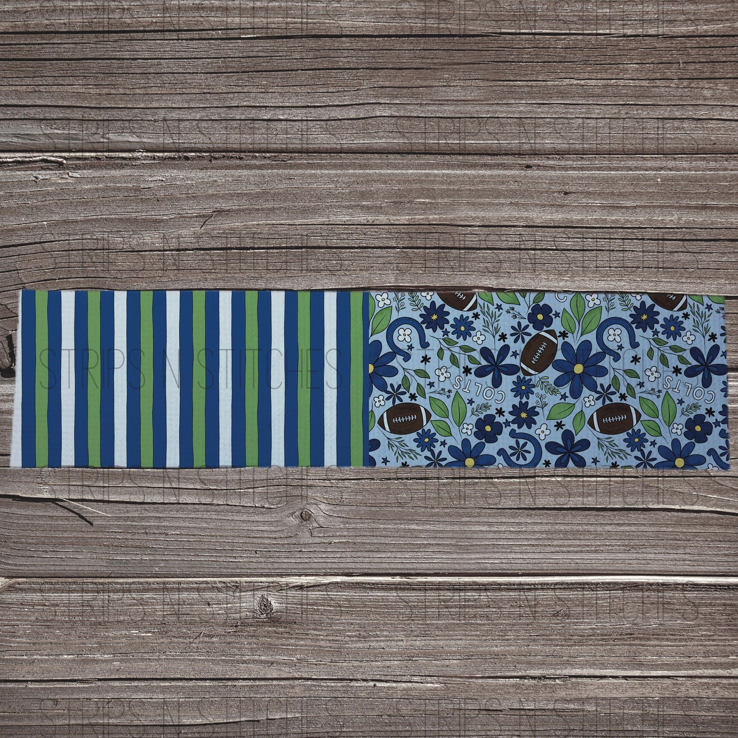 2024 Football - HALF & HALF LIGHT FLORAL | All 32 Teams Available | Fabric Strip | Bow Making | Scrunchies | Headwraps
