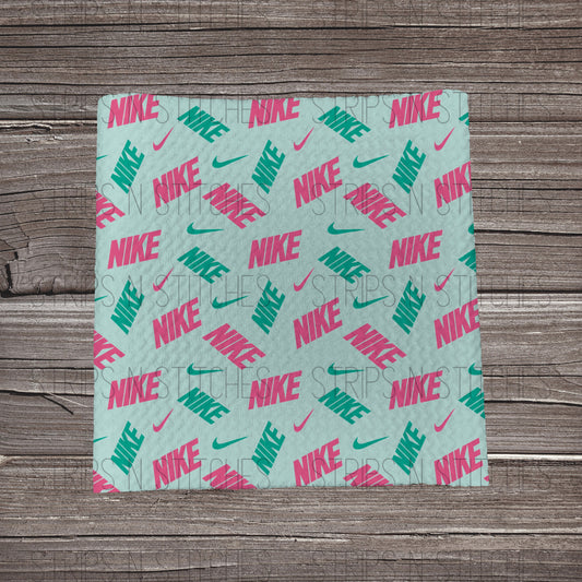 Turquoise & Pink Curved Check Scatter | Bullet Fabric Strip | Bow Making | Scrunchie |