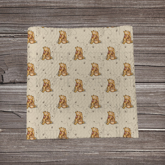 Muted Classic Sweet Bear and Pot | Fabric Strip- Bow Making- Headwrap- Scrunchies