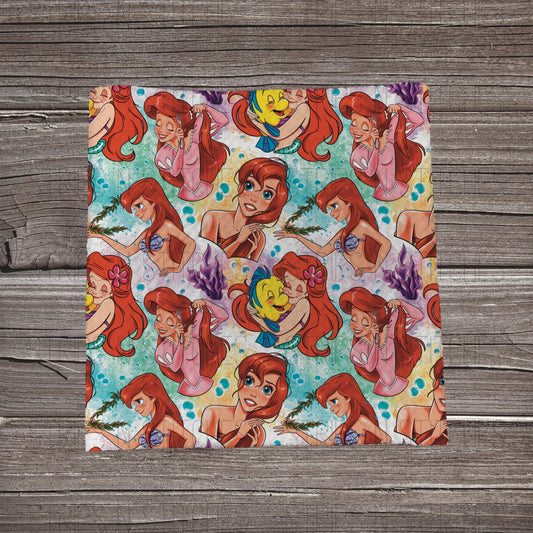 Small Mermaid Scatter | Fabric Strip- Bow Making- Headwrap- Scrunchies