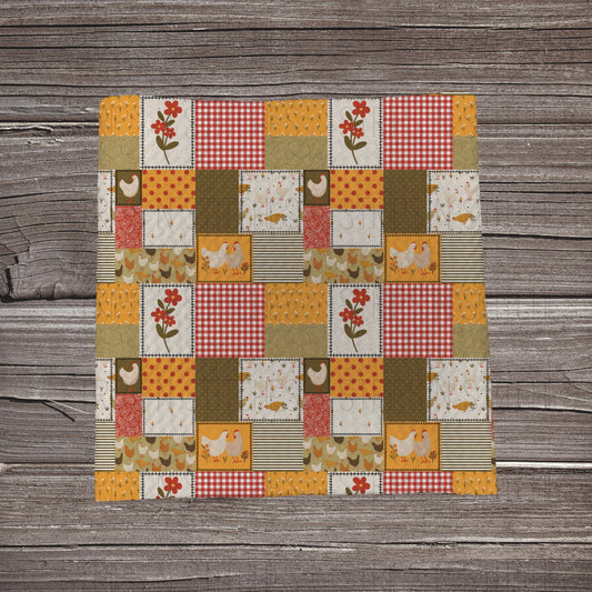 Muted Chickens Patchwork  | Bullet Fabric Strip | Bow Making | Scrunchie | Headwraps