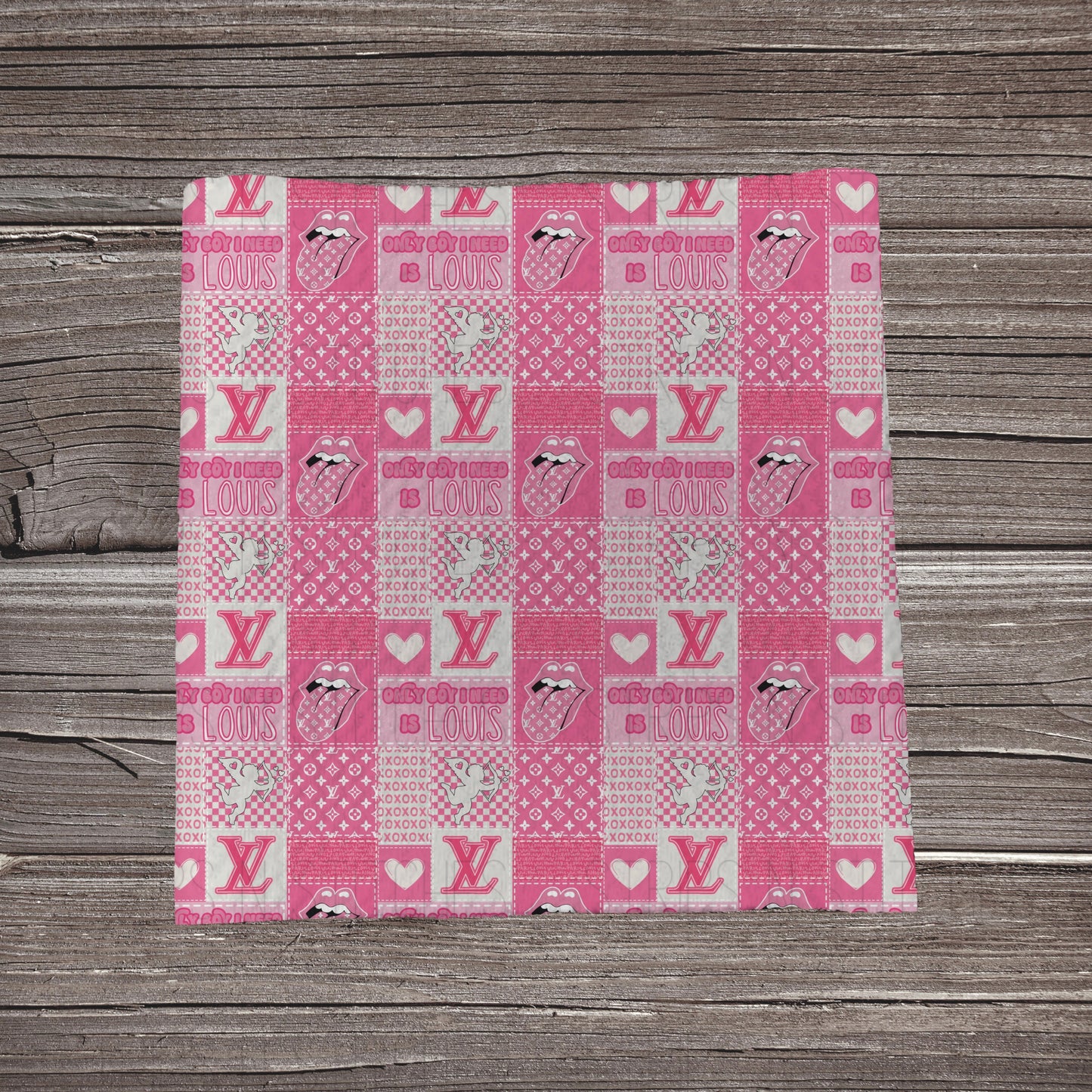 Pink & White  Boo-G Patchwork | Bullet Fabric Strip | Bow Making | Scrunchie | Headwraps