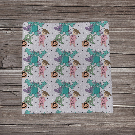 Creatures Inc Scatter Purple | Fabric Strip- Bow Making- Headwraps- Scrunchies