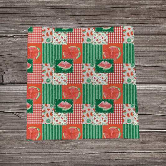 Watermelon Patchwork  | Bullet Fabric Strip | Bow Making | Scrunchie | Headwraps