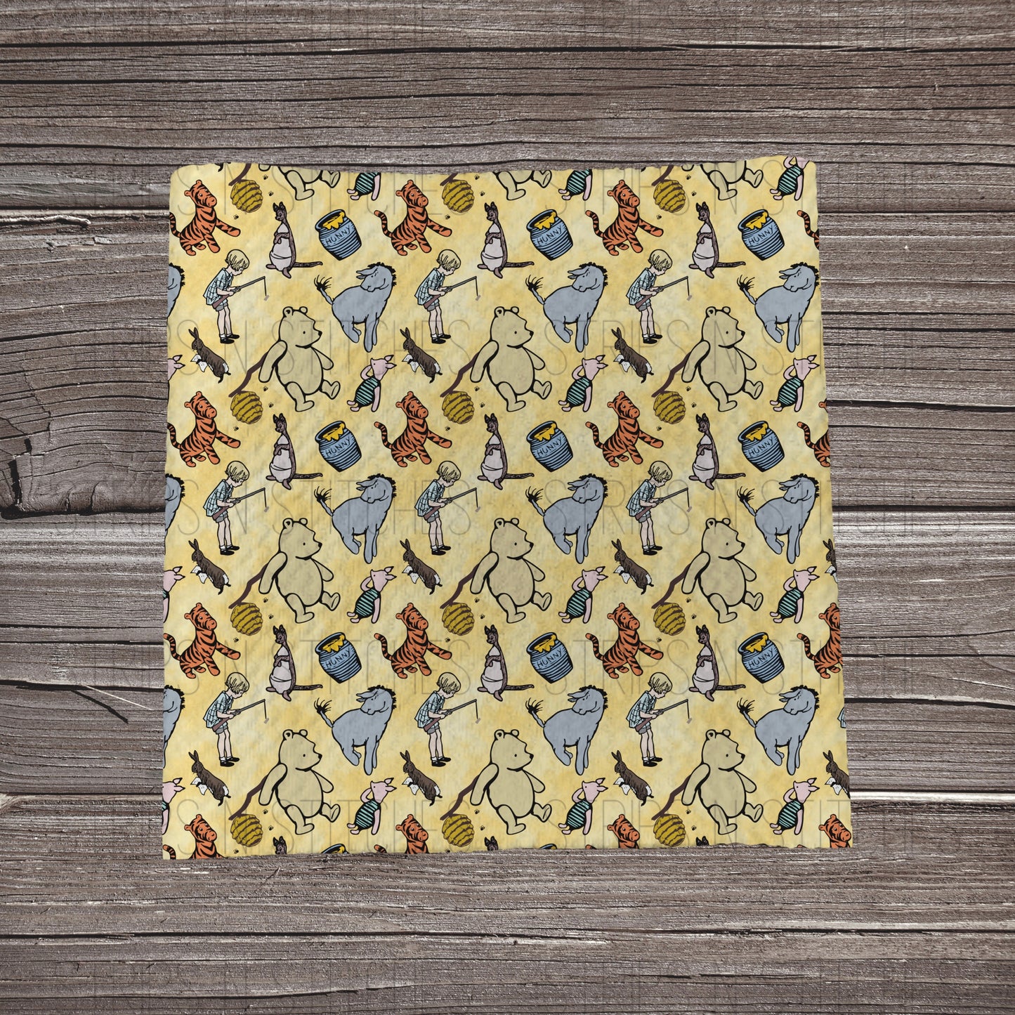 Vintage Sweet Bear Yellow | Fabric Strips | Bow Making | Headwrap | Scrunchies