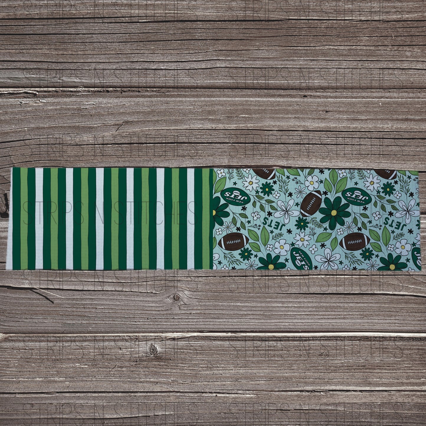2024 Football - HALF & HALF LIGHT FLORAL | All 32 Teams Available | Fabric Strip | Bow Making | Scrunchies | Headwraps