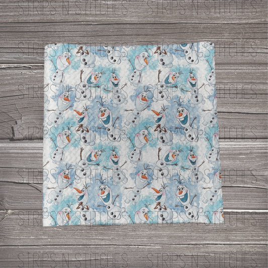 Watercolor Ice Snowman | Bullet Fabric Strip | Bow Making | Scrunchie |