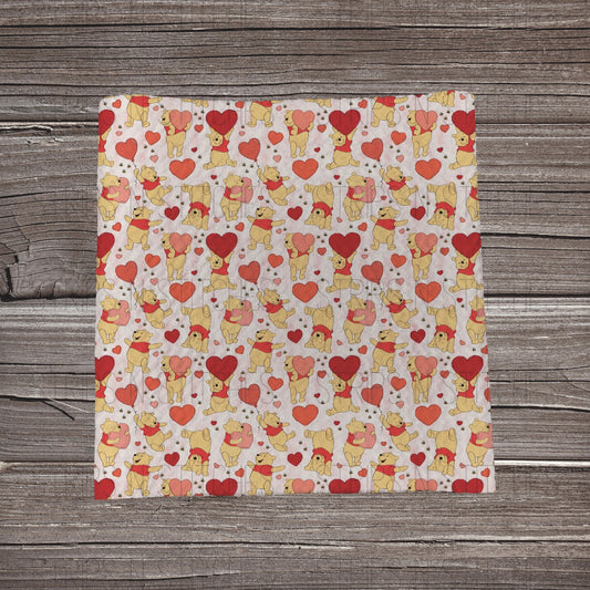 Love Sweet Bear | Fabric Strip- Bow Making- Headwrap- Scrunchies