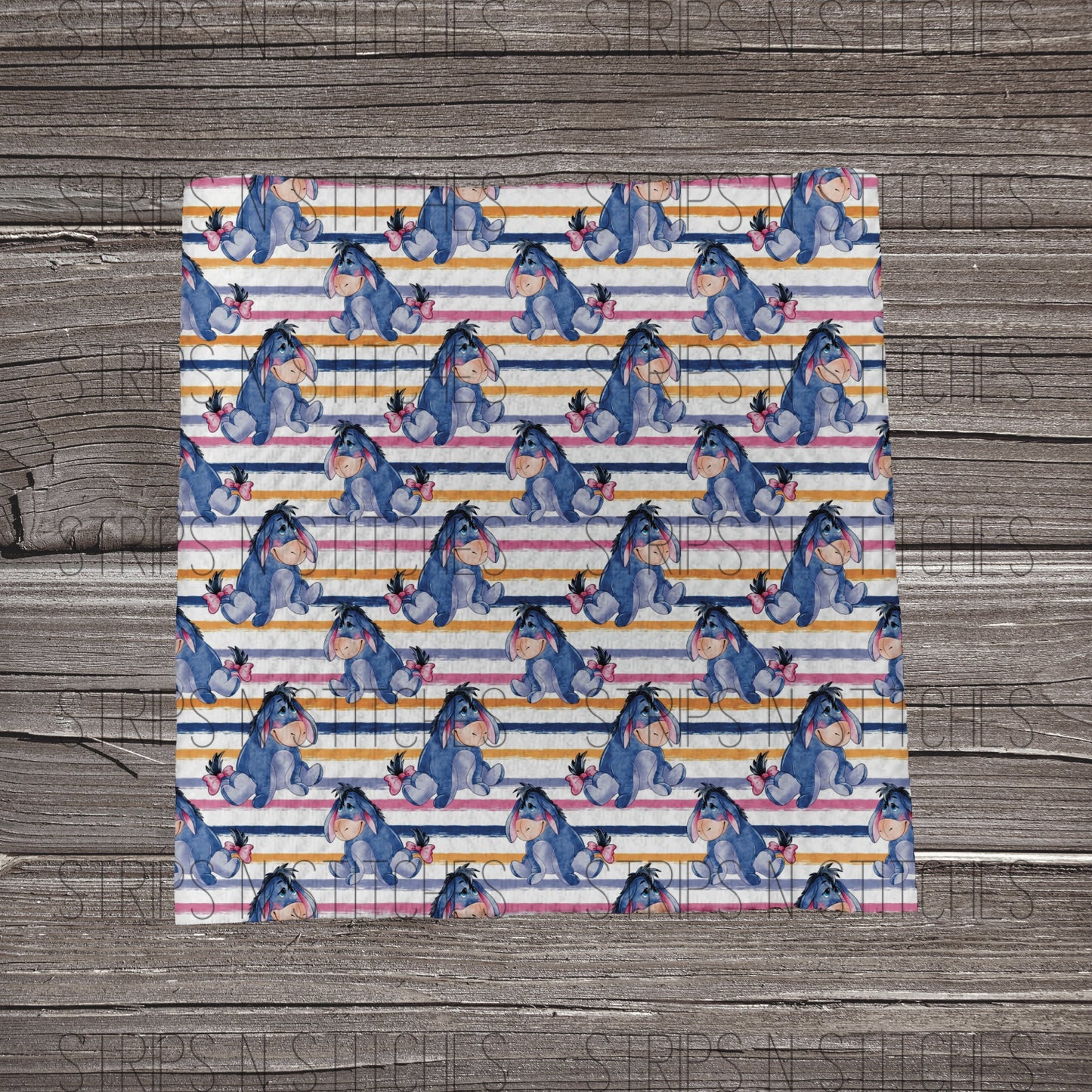 Striped Donkey Fabric Strip- Bow Making- Headwrap- Scrunchies