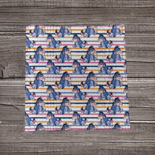 Striped Donkey Fabric Strip- Bow Making- Headwrap- Scrunchies