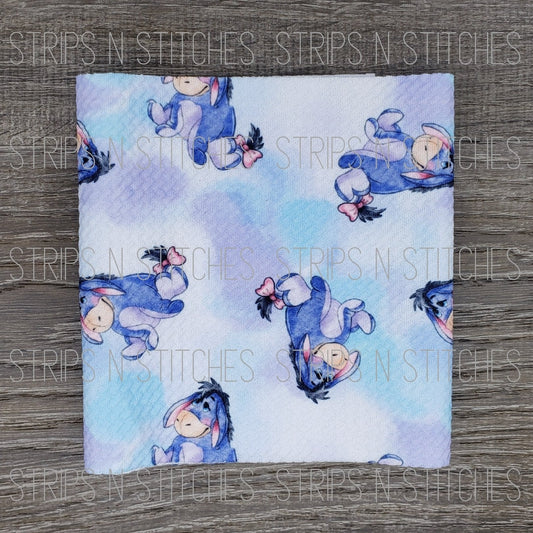 Purple & Blue Donkey | Fabric Strip | Bow Making | Scrunchie |