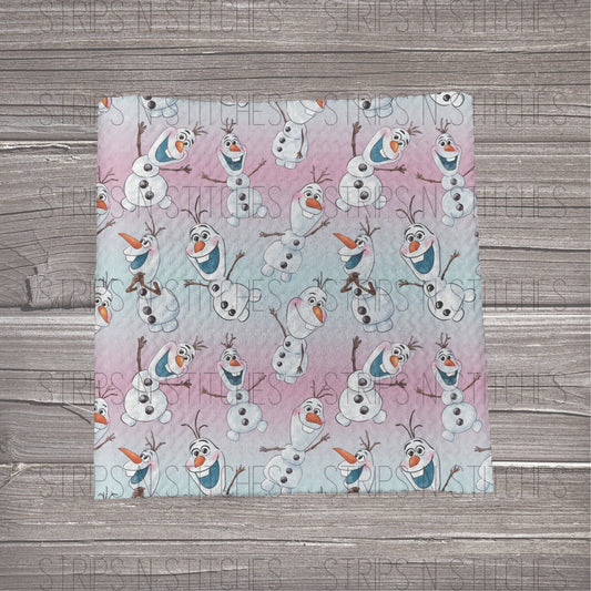 Ombré Ice Snowman| Bullet Fabric Strip | Bow Making | Scrunchie |