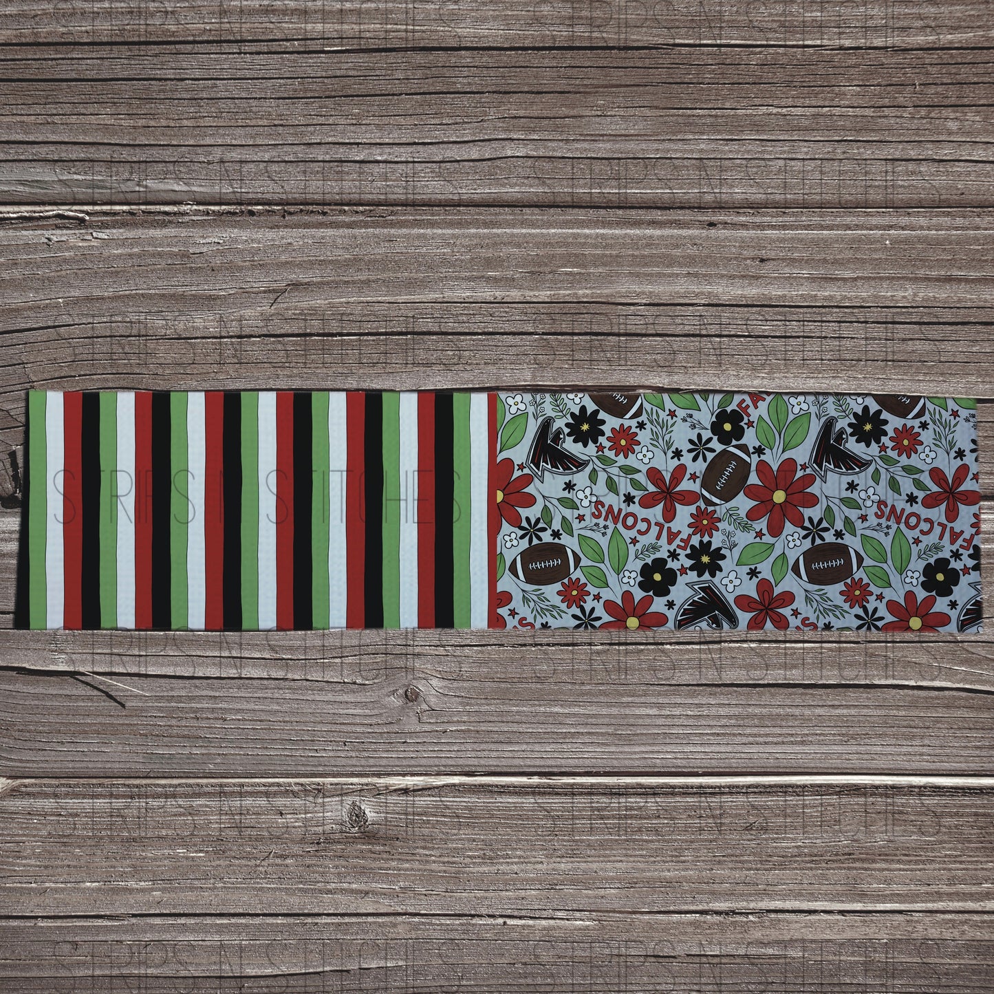2024 Football - HALF & HALF LIGHT FLORAL | All 32 Teams Available | Fabric Strip | Bow Making | Scrunchies | Headwraps