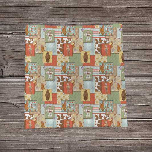 Muted Toys Patchwork | Fabric Strip- Bow Making- Headwrap- Scrunchies