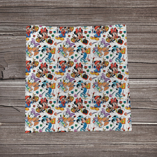 MM Friends Painting | Fabric Strip- Bow Making- Headwrap- Scrunchies