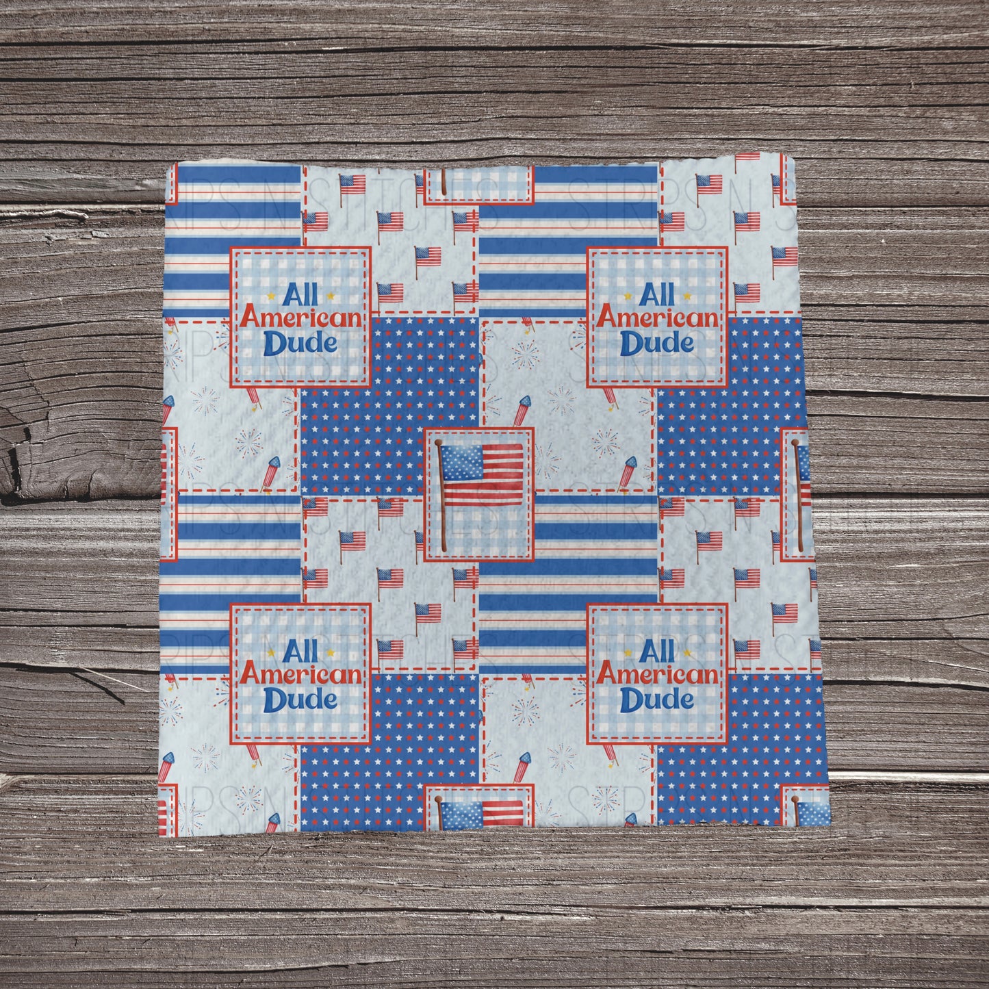 All American Dude Patchwork | Bullet Fabric Strip | Bow Making | Scrunchie |