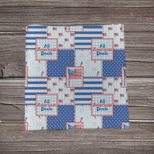 All American Dude Patchwork | Bullet Fabric Strip | Bow Making | Scrunchie |
