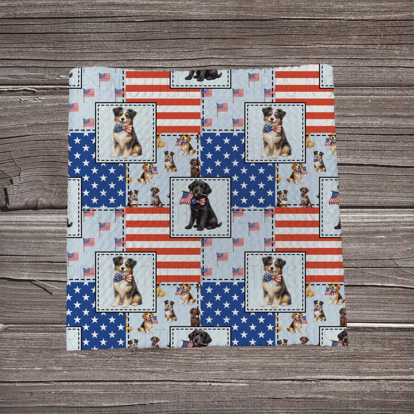 All American Pup Patchwork | Bullet Fabric Strip | Bow Making | Scrunchie |