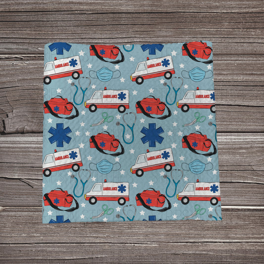 Ambulance Scatter Blue | Fabric Strip | Bow Making | Headwrap | Scrunchies