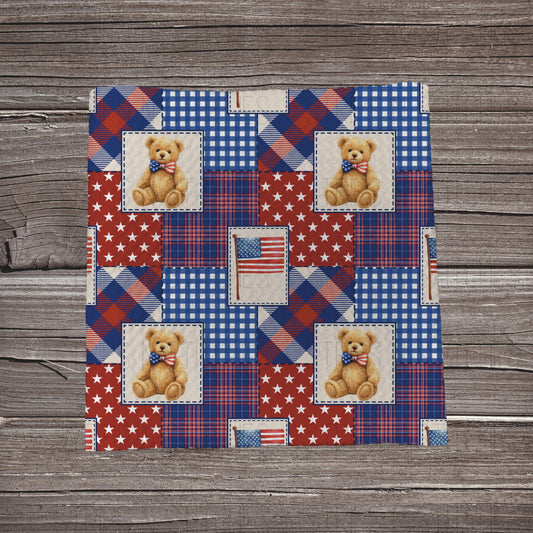 American Teddy Bear Patchwork | Bullet Fabric Strip | Bow Making | Scrunchie |