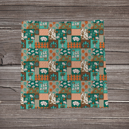 Yeehaw Cowgirl Patchwork  | Bullet Fabric Strip | Bow Making | Scrunchie | Headwraps