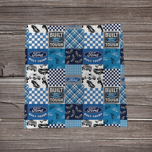 Blue Ford Patchwork | Fabric Strip | Bow Making | Headwrap | Scrunchies