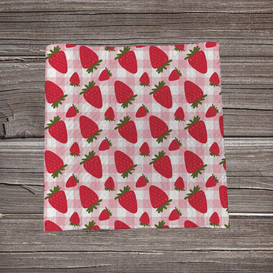 Strawberry Plaid *EXCLUSIVE* | Bullet Fabric Strip | Bow Making | Scrunchie | Headwrap