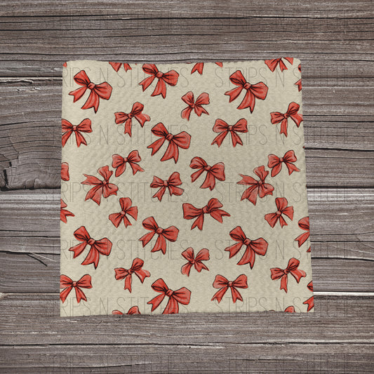 Canvas Red Bows | Fabric Strip- Bow Making- Headwraps- Scrunchies