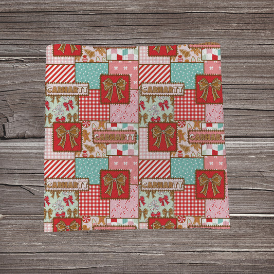 Carhartt Gingerbread Girl Patchwork | Fabric Strip | Bow Making | Headwrap | Scrunchies