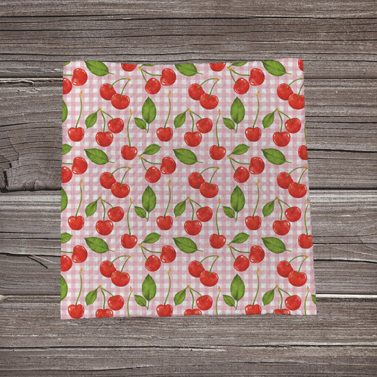 Cherry Plaid | Bullet Fabric Strip | Bow Making | Scrunchie | Headwrap