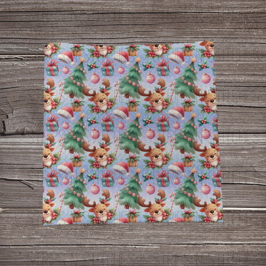 Cute Christmas Reindeer | Fabric Strip- Bow Making- Headwraps- Scrunchies