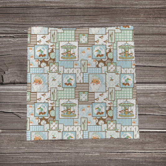 Dapper Christmas Duck Patchwork | Fabric Strip | Bow Making | Headwrap | Scrunchies