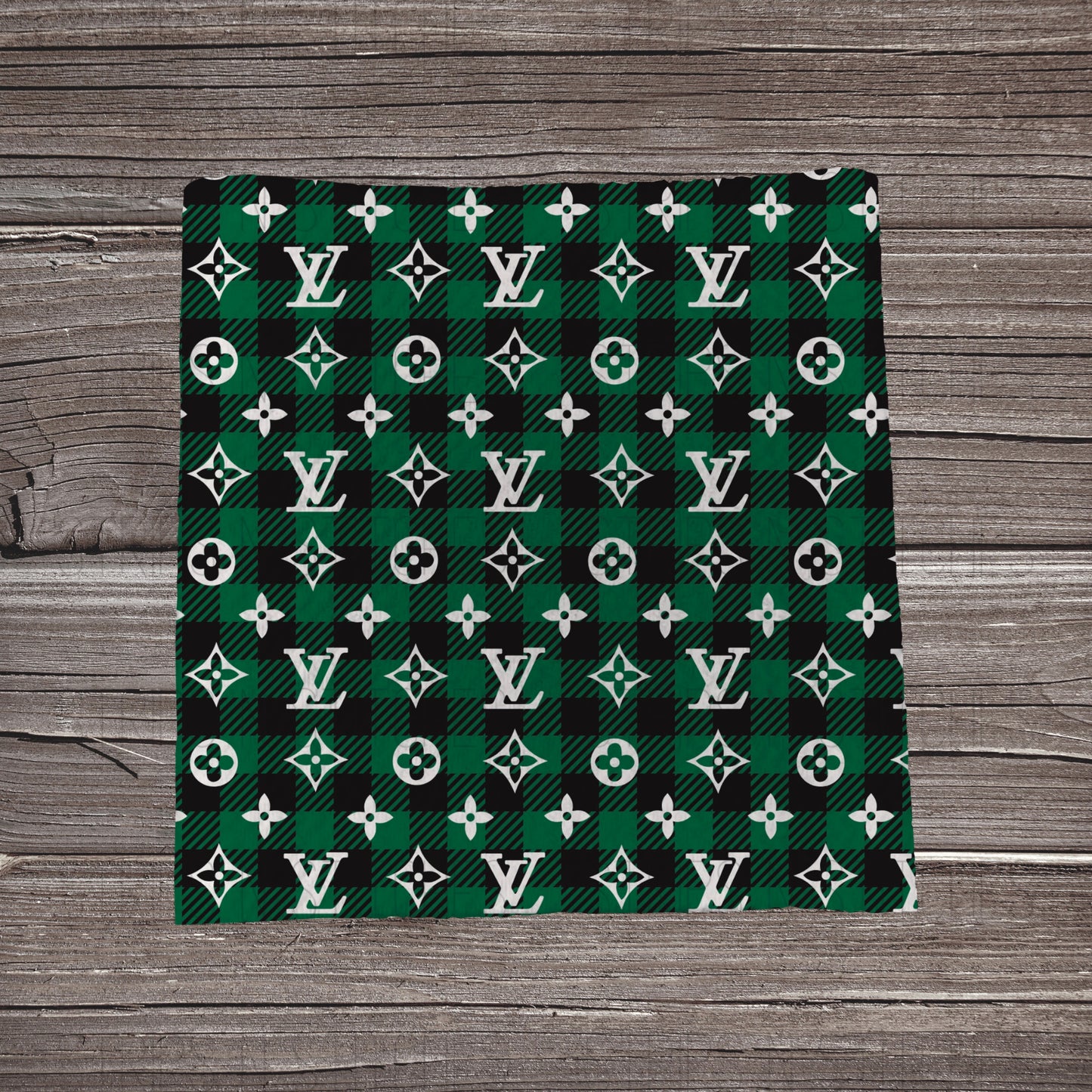 Dark Green Plaid LV | Fabric Strip- Bow Making- Headwraps- Scrunchies