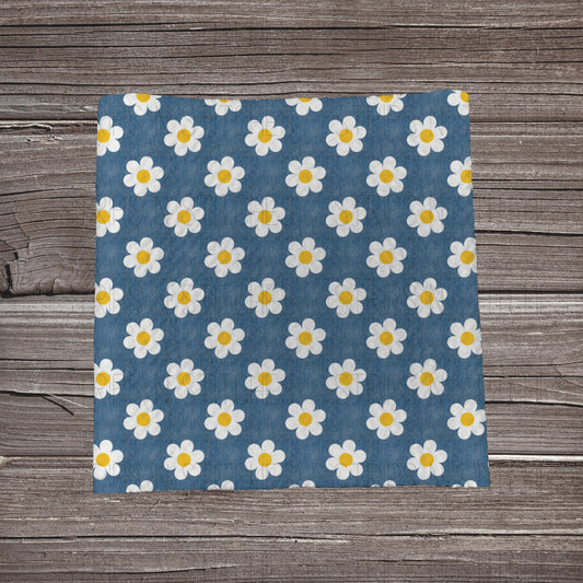 Denim & Flowers *EXCLUSIVE* | Fabric Strip | Bow Making | Headwrap | Scrunchies