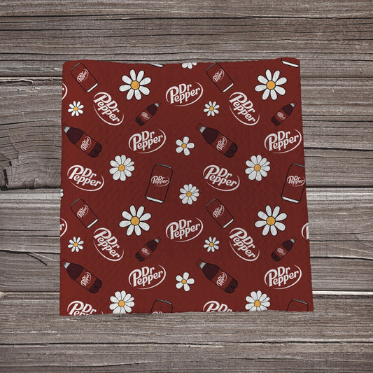 Dr Pepper & Flowers Scatter | Fabric Strip | Bow Making | Headwrap | Scrunchies