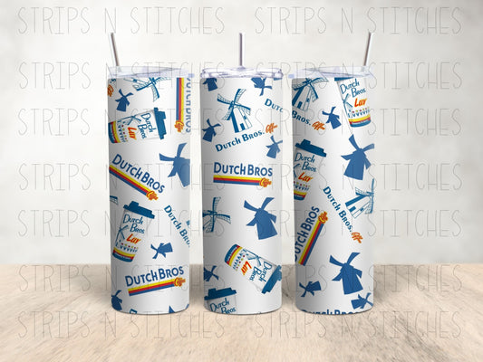Dutch Bros - 20 Oz Stainless Steel Tumbler with Lid & Straw