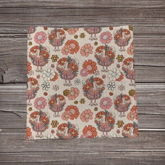 Floral Turkey Scatter | Fabric Strip- Bow Making- Headwrap- Scrunchies