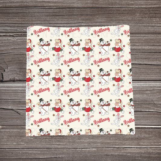Frosty & Friends - CUSTOM NAME  | Fabric Strip | Bow Making | Scrunchie | Headwraps