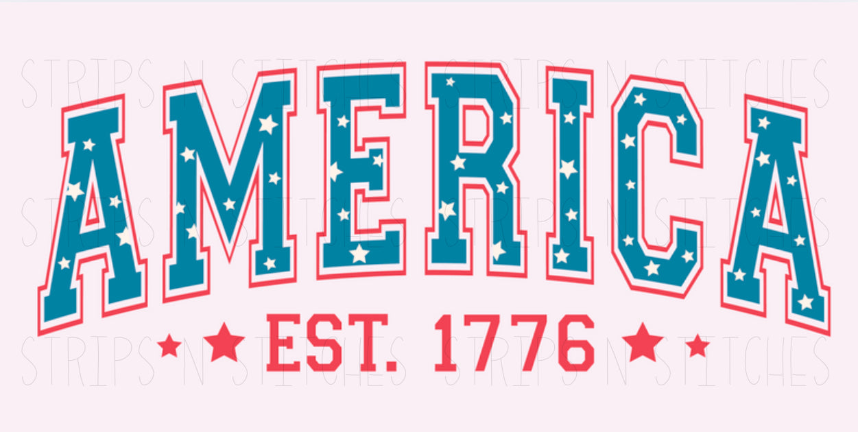 America Est 1776 (not pink)-DTF TRANSFER