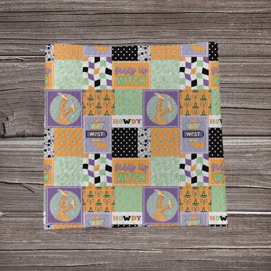 Giddy Up Witch Patchwork  | Fabric Strip | Bow Making | Headwrap | Scrunchies